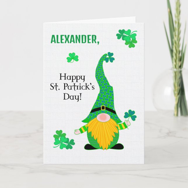 Anpassat namn St Patrick Roligt Leprechaun-kort Kort (Framsida)