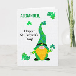 Anpassat namn St Patrick Roligt Leprechaun-kort Kort