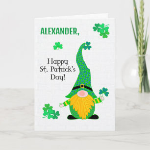 Anpassat namn St Patrick Roligt Leprechaun-kort Kort