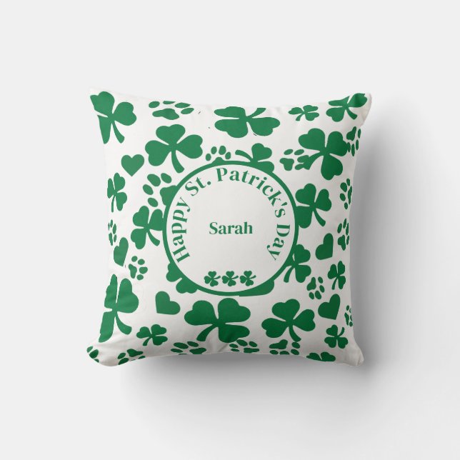 Anpassat namn St. Patrick's Day Pillow Kudde (Framsida)