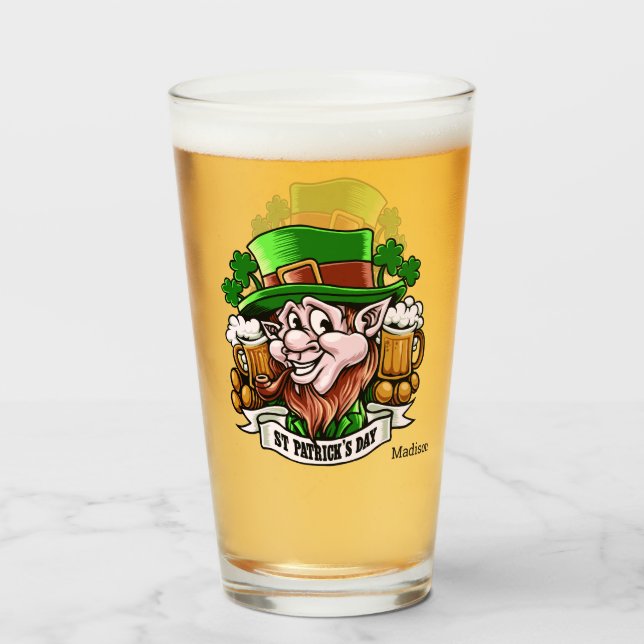 Anpassat namn St. Patrick's Day pint glass Glaskopp (Baksida fylld)