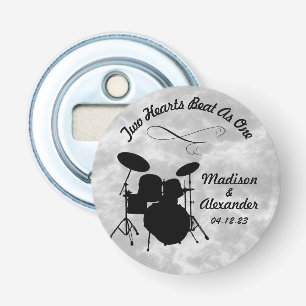 Anpassat namn Sten & Roll Drummer Bröllop Drum Kit Flasköppnare