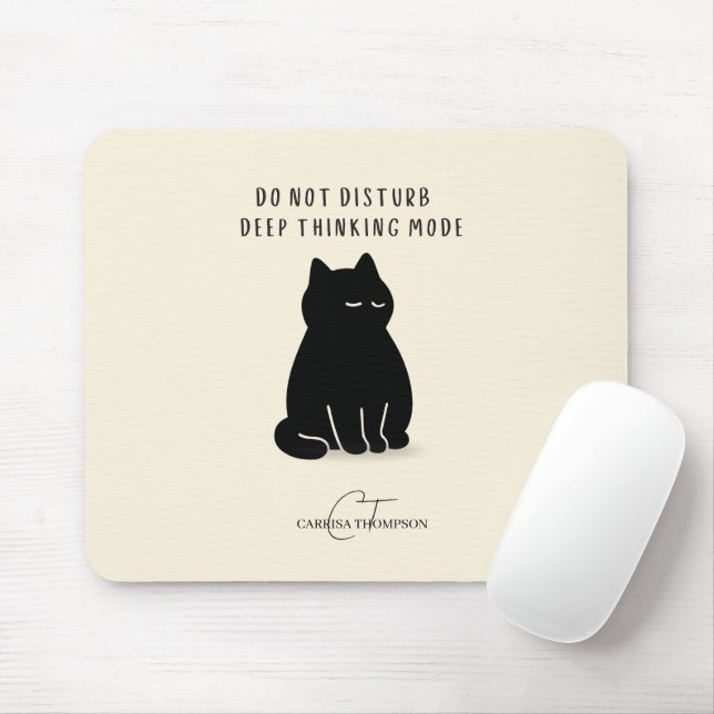 Anpassat namn Stör ej Djupt tänkande läge Katt Musmatta (Med mus)