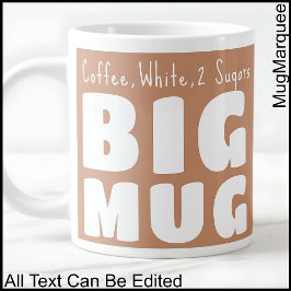Anpassat namn Stor mugg Brun C84 Rolig presentarti Jumbo Mugg