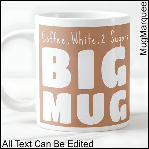 Anpassat namn Stor mugg Brun C84 Rolig presentarti Jumbo Mugg