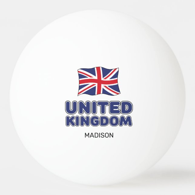 Anpassat namn Storbritannien Flagga Pingisboll (Framsidan)
