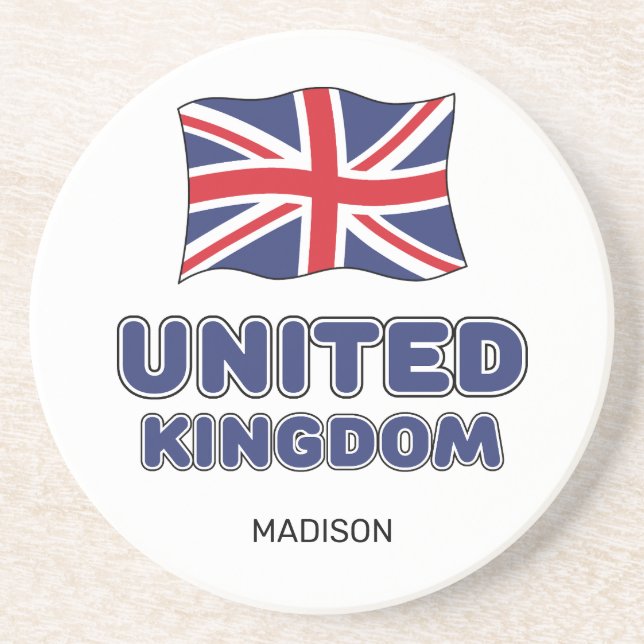 Anpassat namn Storbritannien Flagga Underlägg (Framsidan)