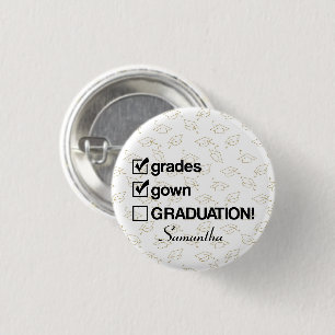 Anpassat namn Studenten Gift Funny Studenten Knapp