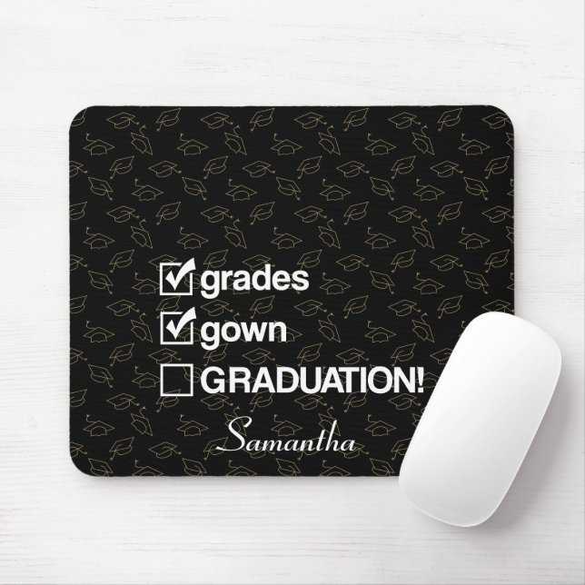 Anpassat namn Studenten Gift | Funny Studenten Musmatta (Med mus)