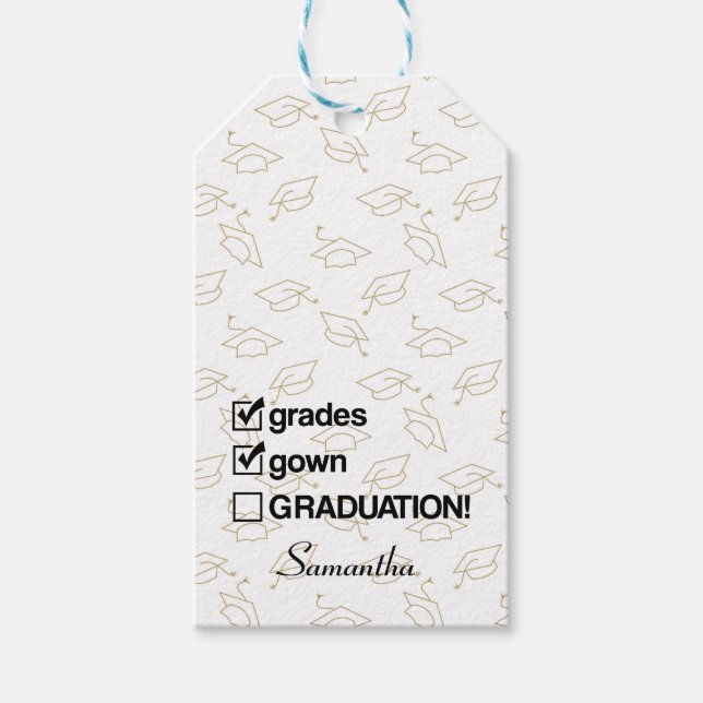 Anpassat namn Studenten Gift | Funny Studenten Presentetikett (Framsidan)