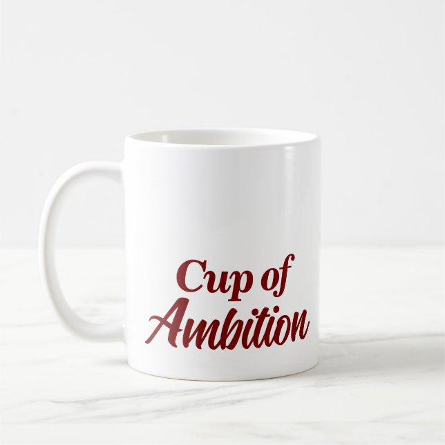 Anpassat Namn Stylish Modern Tupp av Ambition Mug Kaffemugg (Vänster)