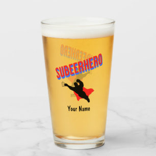 Anpassat namn Subeerhjälte Funny Pint Beer Glass Glaskopp