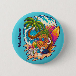 Anpassat namn Surfing Pineapple Knapp