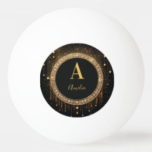 Anpassat namn Svart Glitter Monogram Bokstav