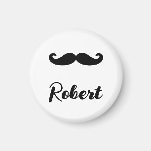 Anpassat namn Svart handlebar mustasch Magnet