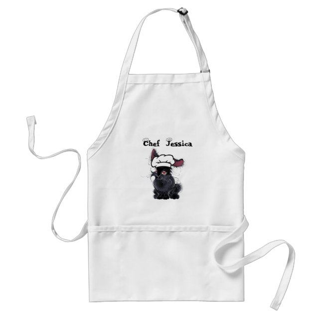 Anpassat namn Svart kanin Chef Apron Förkläde (Framsidan)