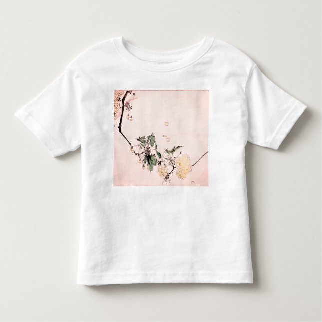 ANPASSAT NAMN T-SHIRT FOR SMÅBARN JAPANESE FLOWERS (Framsida)