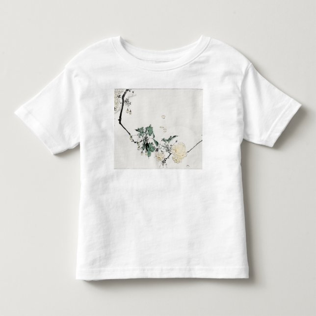 ANPASSAT NAMN T-SHIRT FOR SMÅBARN JAPANESE FLOWERS (Framsida)