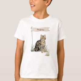 Anpassat namn Tabby katt Pet T Shirt