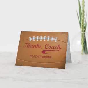 Anpassat namn Tack Coach Large Grunge Football Kort