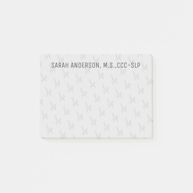 Anpassat namn, Tal-språk, patolog SLP Post-it Block (Framsida)