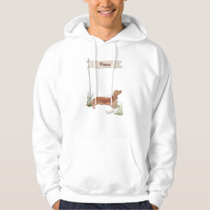 Anpassat namn Tan Dachshund Pet-Hund Hoodie