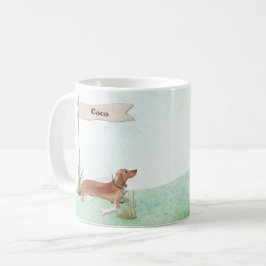 Anpassat namn Tan Dachshund Pet-Hund Kaffemugg