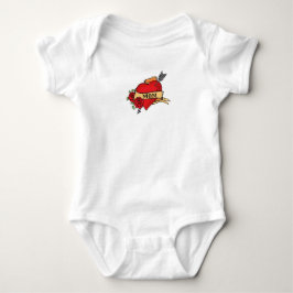 Anpassat namn Tattoo-Stil Heart med Ro T Shirt