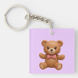 Anpassat namn Teddy och krans dubbelsidig nyckelri