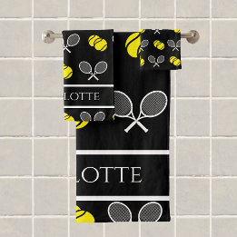 Anpassat namn Tennis Boll & Racket Towel Set
