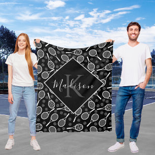 Anpassat namn Tennis Racket Fleece Blanket