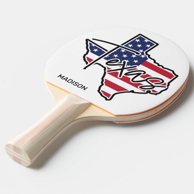 Anpassat namn Texas Pingisracket (Frontvinkel)
