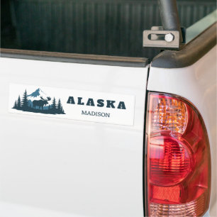 Anpassat namn & text ALASKA Bildekal