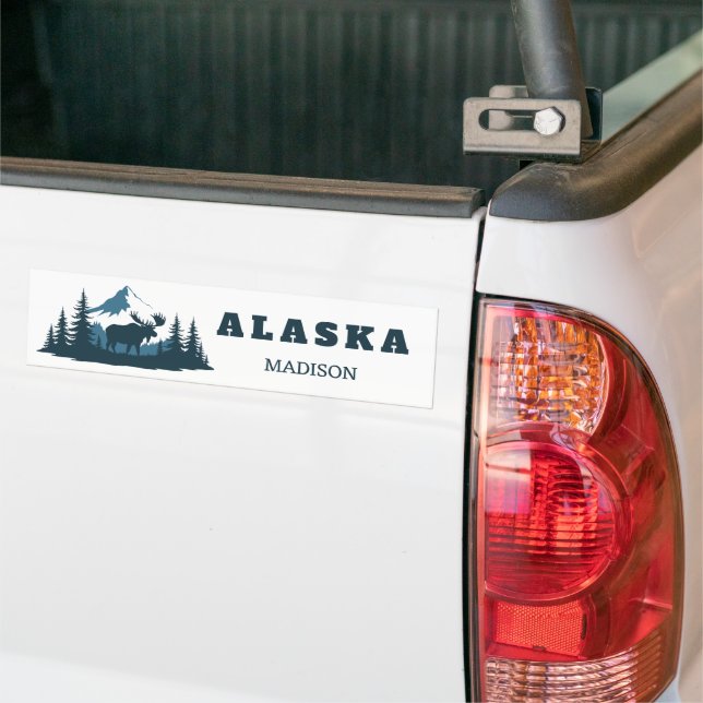 Anpassat namn & text ALASKA Bildekal (På lastbil)