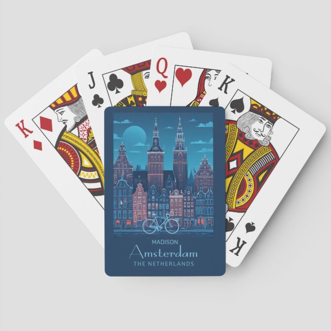 Anpassat namn/text Amsterdam Casinokort (Baksidan)