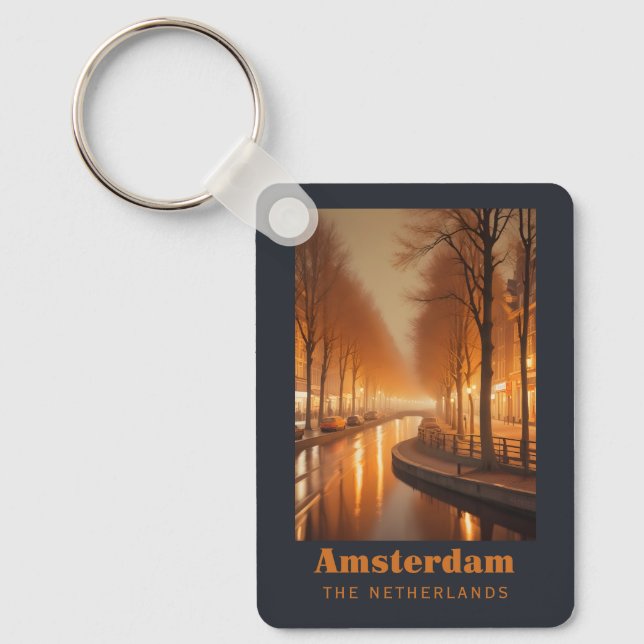 Anpassat namn/text Amsterdam Nyckelring (Framsida)