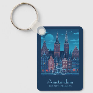 Anpassat namn/text Amsterdam Nyckelring