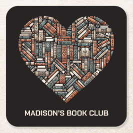 Anpassat namn/Text Bok Älskare Underlägg Papper Kvadrat