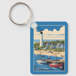 Anpassat namn/text Cape Cod Massachusetts Nyckelring