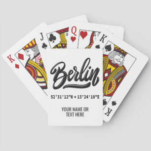 Anpassat Namn / Text & Färg Berlin Koordinater Casinokort