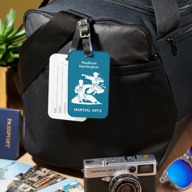 Anpassat Namn, Text & Färg Kampsport Bagagebricka (Framsida & Baksida)