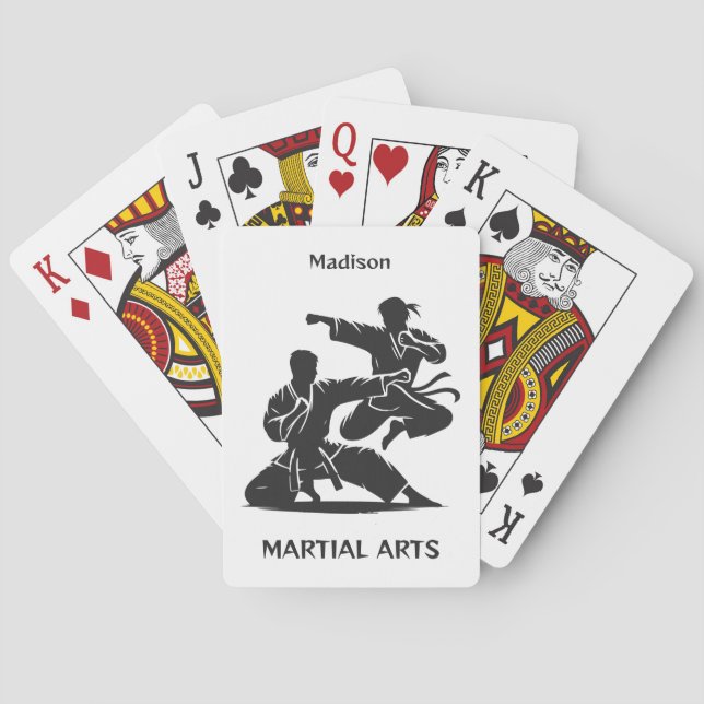 Anpassat Namn, Text & Färg Kampsport Casinokort (Baksidan)