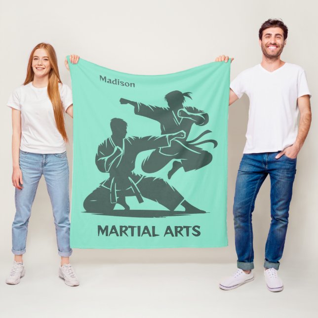 Anpassat Namn, Text & Färg Kampsport Fleecefilt (På plats)