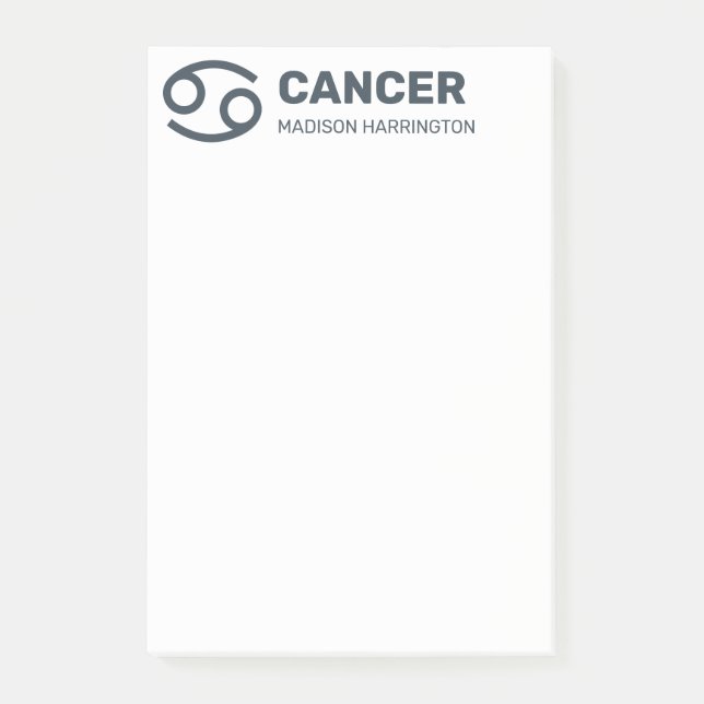 Anpassat namn/text & Färg zodiac-tecken cancer Post-it Block (Framsida)