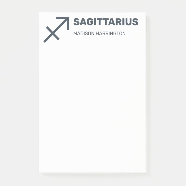 Anpassat namn/text & Färg Zodiac-tecken Sagittariu Post-it Block (Framsida)