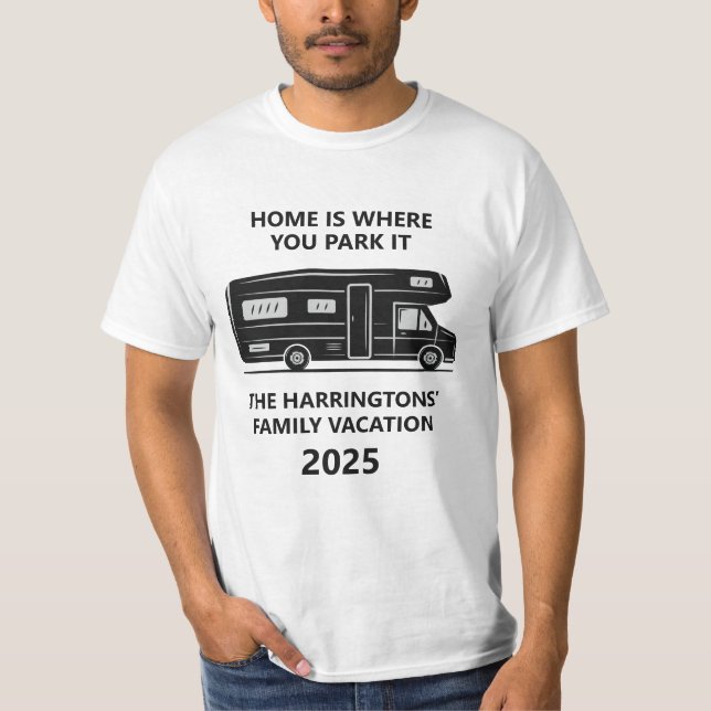 Anpassat namn & text husbil t shirt (Framsida)
