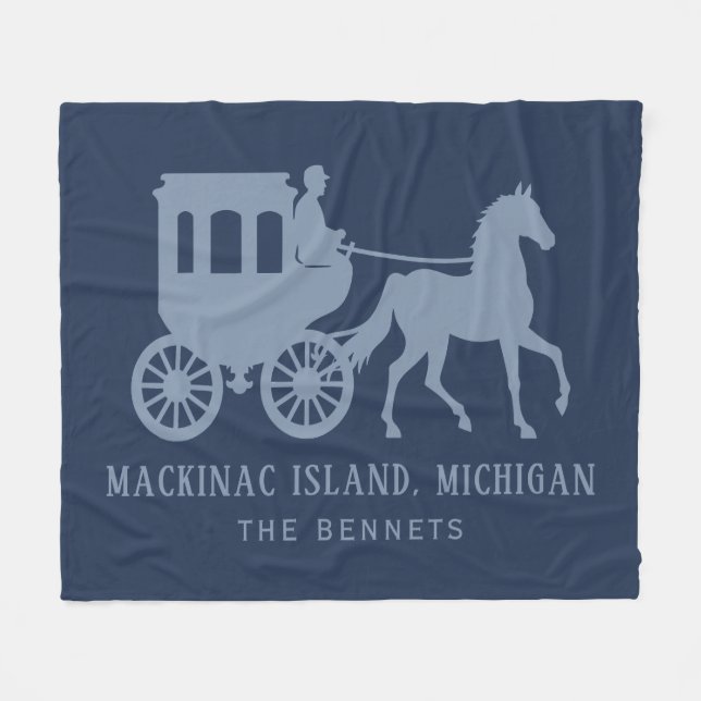 Anpassat namn & text Mackinac Island Fleecefilt (Framsidan (Horisontell))