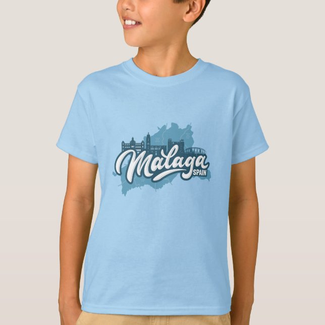 Anpassat namn/text Malaga Spanien T Shirt (Framsida)