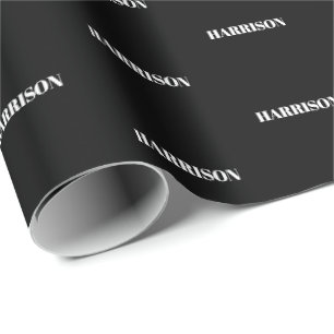 Anpassat namn Text monogram mönster Birthday Gift Presentpapper