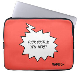 Anpassat namn, text och bubbla med Färg Laptop Fodral